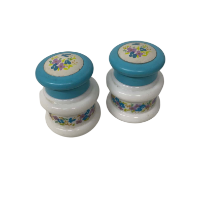 Avon - Rich Moisture Cream Jars x 2 White/Blue/Floral