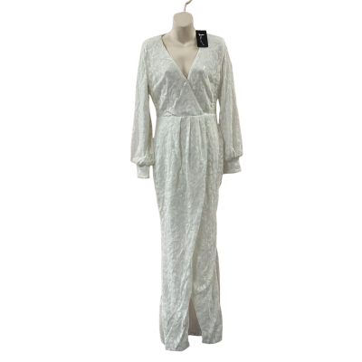 Miss Ord Sequin Maxi Dress Size L White 