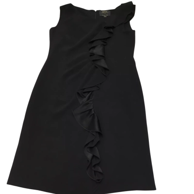 RSVP Perri Cutten Size 12 Black Dress With Cascading Ruffle - Made In Australia 