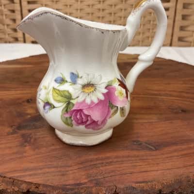 Antique Vintage Summer Rose Porcelain Milk Cream Pouring Jug Homewares Fine Bone China Hightea Birthday Christmas Gift Collectable 