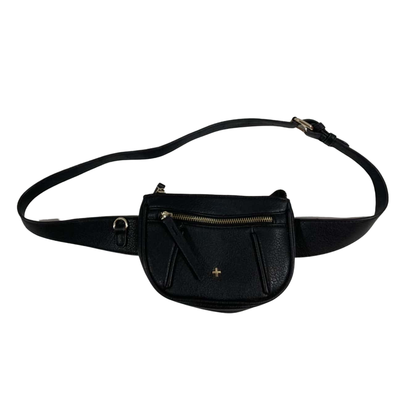 Peta and Jain Crossbody Black Bag with Gold Zip