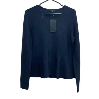 Portmans Womens Size L Navy Blue Long Sleeve Zip Through Top