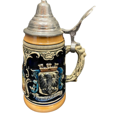 Vintage Western Germany Beer Stein with Pewter Lid - Collectors Mug