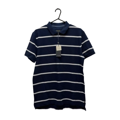 Country Road Mens  Size M Short Sleeve Shirt Navy Blue / White 