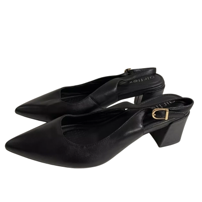 Airflex Womens  Size 12 Emery Block Slingback Heels Black 