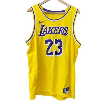 NBA Nike Mens Size XL Yellow Lakers James Jersey 
