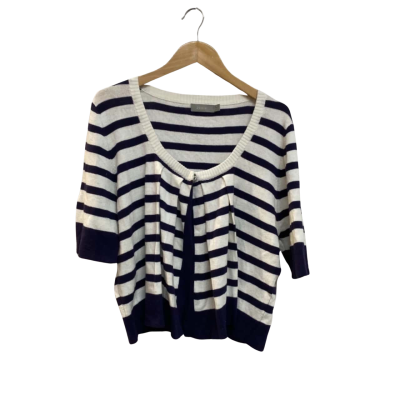 Rjwear  Womens  Size XL Button Up Top Navy Blue / White - RRP $80.00