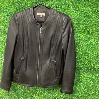 Diana Ferrari Womens  Size 10 Black  leather jacket