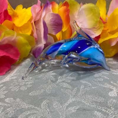 Murano-style Blown Glass Dolphin 