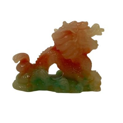 Feng Shui Decor Chinese Dragon Green Orange XS