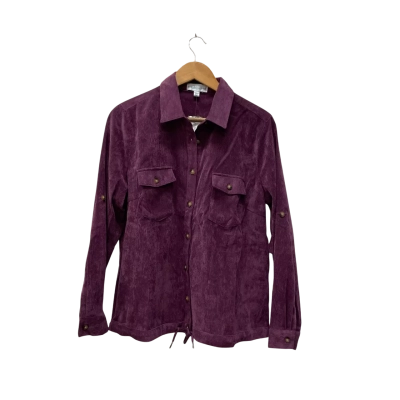 Established Corduroy  Shirt Jacket Size 12 Violet 