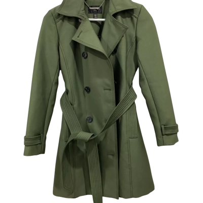 Forever New Womens  Size 6 Trench Coat Green 