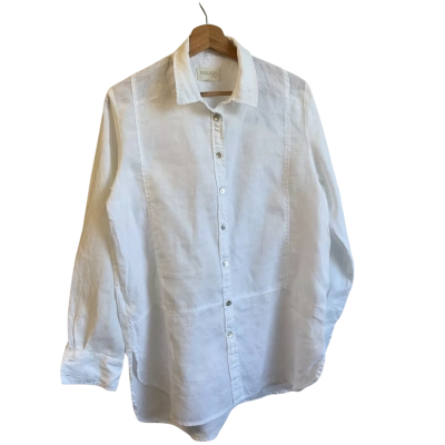 “Naturals” Linen Womens -Long Sleeve Shirt -White 