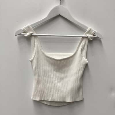  Womens  Size XS Singlet Top White 