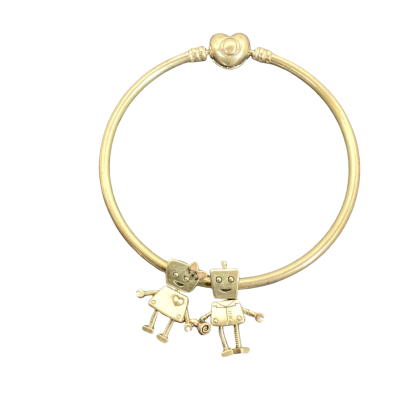 Pandora Bracelet with Bella Bot and Rob Bot Charms