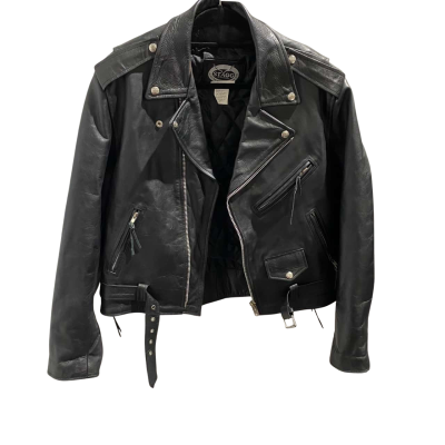 Stagg Mens  Size 40 Vintage Classic Brando Biker Jacket Black  