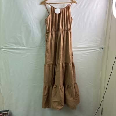 Serafina Womens Size 16 Sleeveless Maxi Dress Brown BNWT