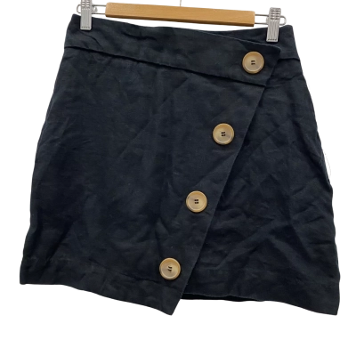 Country Road Women's 100% Linen Skirt Size 6 Black  