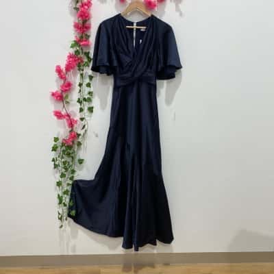 Sheike Womens  Size 6 Cocktail Dress / Formal Dress / Shoestring Strap Dress Navy Blue 
