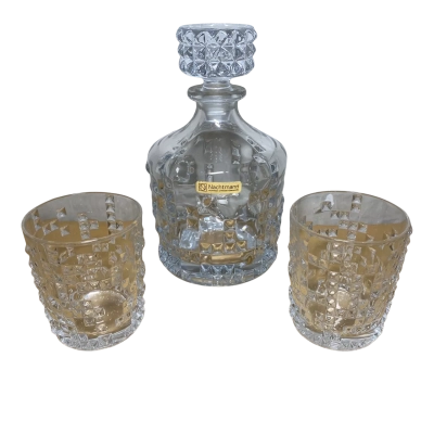 Nachtmann punk collection crystal decanter and 2 tumblers