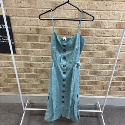 Reiss Womens light blue linen dress Size 14 