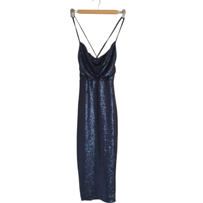 Nookie Womens  Size M Cocktail Dress Navy Blue Sequin BNWT