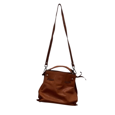 Italian Genuine Vegetable-Tanned Genuine Leather Cognac Shoulder Bag