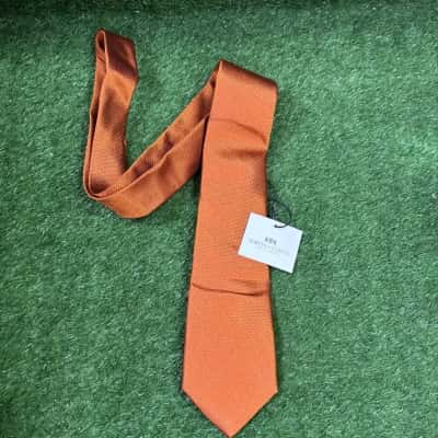 Hawes & Curtis Rust Orange Basket Weave Tie (New)