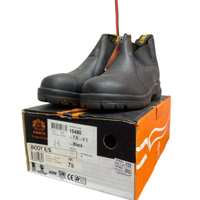 Kings Mens Size 7.5 15480 Black E/S Boots   