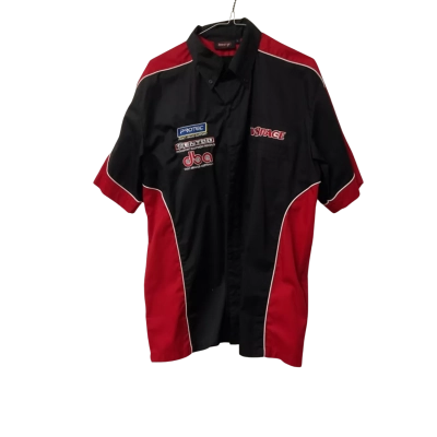  Mens Boost Up Size L Short Sleeve Shirt Black  / Red / White 