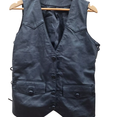 Dormeuil England Size Leather Biker vest (11)