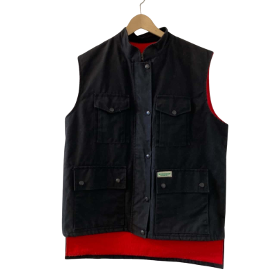 Vintage Morrison Country Men's Size Medium Oiled Cotton Stud Button Full Zip Vest 
