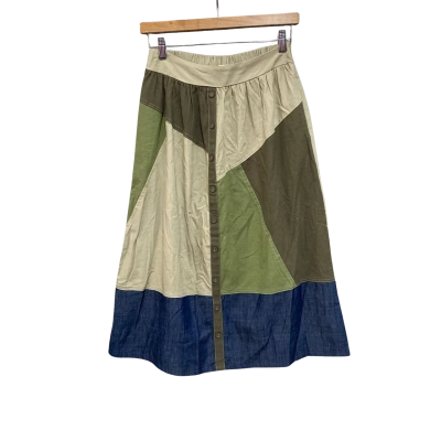 Typowriter Womens  Size S A-Line Skirt Blue / Brown / Green 