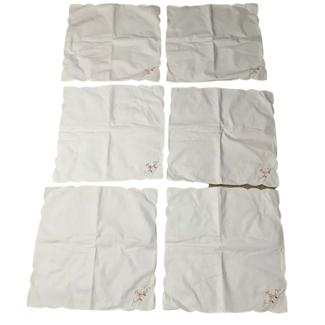 Set De 3 Sets De Table Vintage Brodés Beige – Découpe Rose