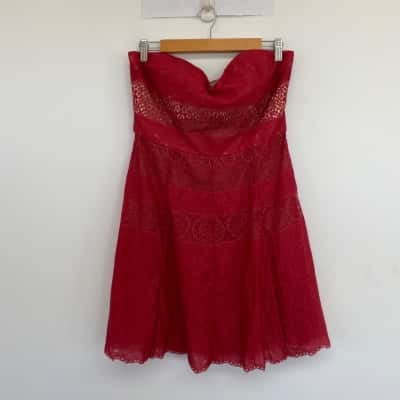 Alannah Hill Red Strapless Evening Mini Dress  Size 14 