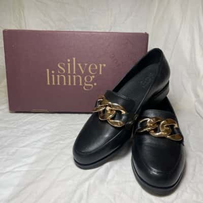 SILVER LINING Size 36 Loafers Black  
