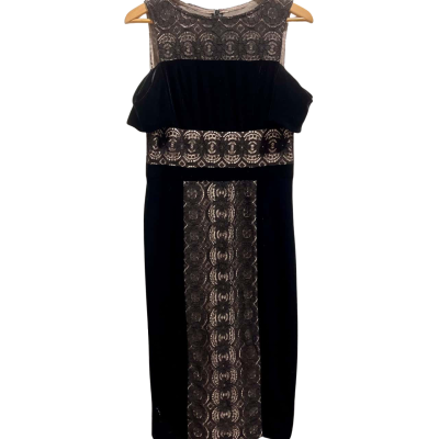  Maggie London Womens  Size 10 Sleeveless Dress  Black  / Cream 