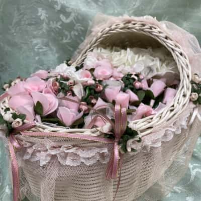 christening kids dress with flower basket