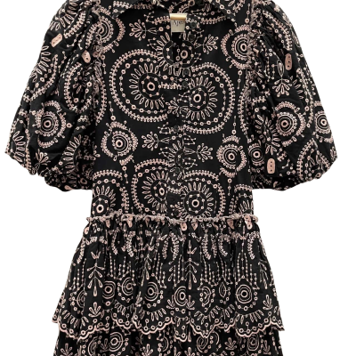 AJE Womens Size 8 Mini Dress Black  / Pink  