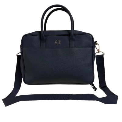 Oroton Navy Blue Saffiano Leather Briefcase Handbag