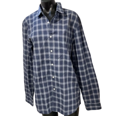 Jeanswest Mens  Size S Long Sleeve Top Blue / Checked / Grey 