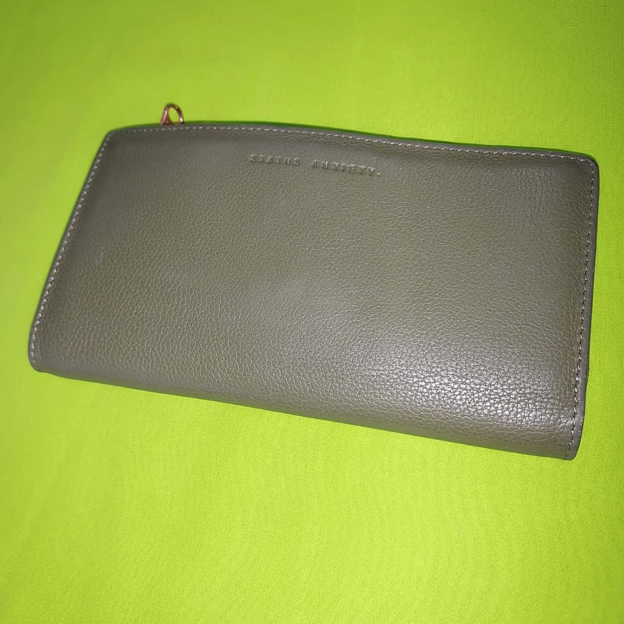 Status Anxiety Green Leather Purse Long Wallet Genuine Leather Rose