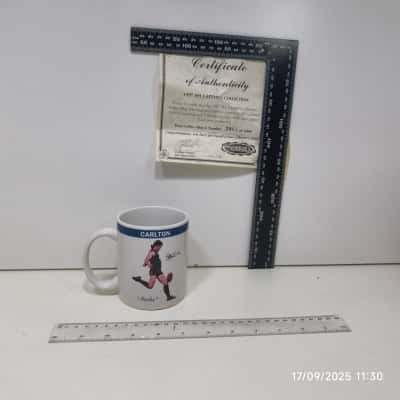Carlton AFL Mug 1997 Captains Collection and Cert of Authenticity 