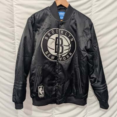 Adidas Mens Black NBA Brooklyn Nets Jacket - Size S