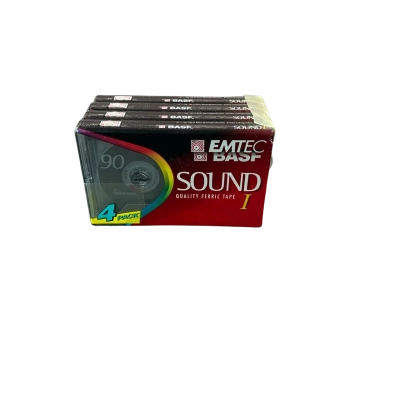 Emtec BASF Sound: 90 Audio Cassette Tape x 4 (Sealed Pack)