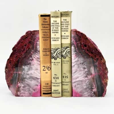 Geode Agate Bookends From Brazil  (office)