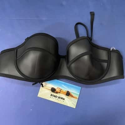 BONDI BORN Womens  Size M Black  Neoprene Bathers Top