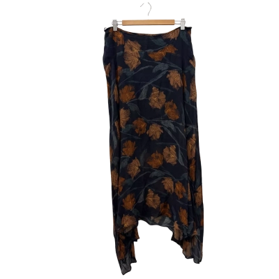 Husk Womens  Size 3 Maxi Skirt Navy Blue / Orange 
