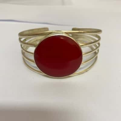  Womens Bangle Red / Silver 925