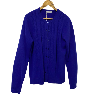 Notting Hill Size L Button-down Cardigan Blue 